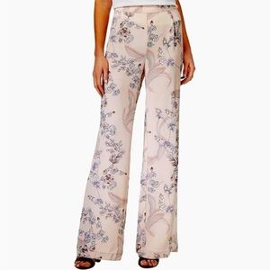 NWOT BAR Ill Wide Leg High Rise Pleated Floral Palazzo Pants Size 12
